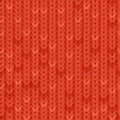 Knitted vector seamless pattern. Red merino wool knit texture. Realistic warm cozy handmade knitting background Royalty Free Stock Photo