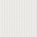 Knitted vector seamless pattern. White merino wool knit texture. Realistic warm cozy handmade knitting background