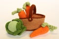 Knitted Vegetables: cabbage and carrots