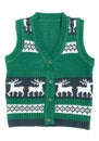 Knitted vest with a Christmas ornament (with deer) Royalty Free Stock Photo