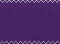 Knitted violet background with white zig zag border. Royalty Free Stock Photo