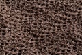 Knitted warm brown clothing made of threads, background. Macro