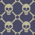 Skull and Bones. Knitted seamless woolen pattern