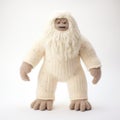 Knitted Wool Bigfoot Doll - White Background - Ivory - Full Body