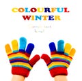 Knitted woolen children`s glove Royalty Free Stock Photo