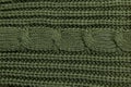 Knitted woolen green background, part of sweater or poolower