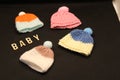 knitted woollen baby hats