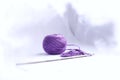 Knitting, ball, threads and crochet hook Royalty Free Stock Photo