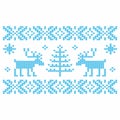 Knitting. Christmas vector background. Deers and snow. Royalty Free Stock Photo