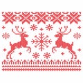 Knitting. Christmas vector background. Deers and snow Royalty Free Stock Photo