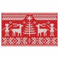 Knitting. Christmas vector background. Deers and snow. Royalty Free Stock Photo