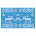 Knitting. Christmas vector background. Deers and snow.