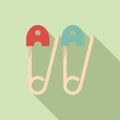 Knitting clip icon flat vector. Wool knit Royalty Free Stock Photo