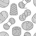 Knitting, crochet seamless pattern. Knit wool yarn