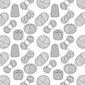 Knitting, crochet seamless pattern. Knit wool yarn