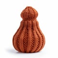 Elongated Knitted Orange Pot With Lid - Online Sculpture By Anna Ancher