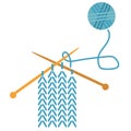 Knitting flat illustration on white