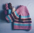 Knitting handmade sweater rainbow beautiful colour