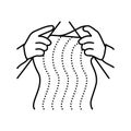 knitting hands knitting wool line icon vector illustration Royalty Free Stock Photo