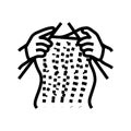 knitting hands knitting wool line icon vector illustration