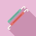 Knitting hook icon flat vector. Wool knit Royalty Free Stock Photo