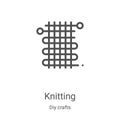 knitting icon vector from diy crafts collection. Thin line knitting outline icon vector illustration. Linear symbol for use on web