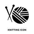 Knitting icon vector isolated on white background, logo concept