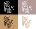 Knitting icons set, skein of yarn and hook. Hobby concept Royalty Free Stock Photo