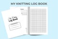 Knitting information KDP interior logbook. Knitting and sewing info tracker and sketch planner notebook template. KDP interior