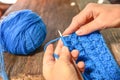 Knitting with knitting needles : Royalty Free Stock Photo