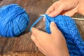 Knitting with knitting needles : Royalty Free Stock Photo