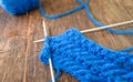 Knitting with knitting needles : Royalty Free Stock Photo