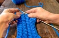 Knitting with knitting needles : Royalty Free Stock Photo
