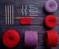 Knolling knitting. Flatlay