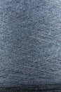 Blue wool thread spool macro close up Royalty Free Stock Photo