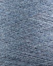 Blue wool thread spool macro close up Royalty Free Stock Photo