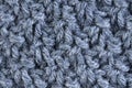 Grey knitted wool fabric macro closeup Royalty Free Stock Photo