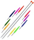 Knitting needles and colorful crochet hooks, set. Vector illustration.