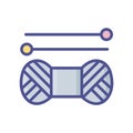 Knitting needles fill inside vector icon which can easily modify or edit