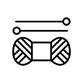 Knitting needles fill inside vector icon which can easily modify or edit