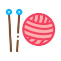 Knitting Needles Icon Vector Outline Illustration Royalty Free Stock Photo