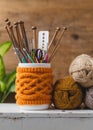 Knitting Needles Storage Royalty Free Stock Photo