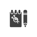 Knitting note pad vector icon Royalty Free Stock Photo