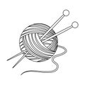 Knitting.Old age single icon in outline style vector symbol stock illustration web. Royalty Free Stock Photo