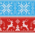 Knitting pattern vector knit wool texture background traditional knitted winter sweater christmas ornament illustration Royalty Free Stock Photo