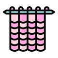 Knitting process icon color outline vector