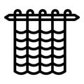 Knitting process icon, outline style