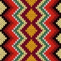 Knitting seamless geometric multicolor pattern Royalty Free Stock Photo