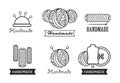 Knitting and sewing labels set Royalty Free Stock Photo