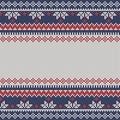 Knitting texture background with winter, Christmas pattern and copy space for text. Norway fair isle style. Royalty Free Stock Photo